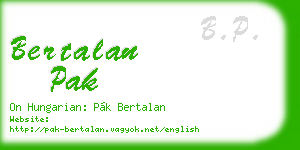 bertalan pak business card